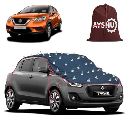 Image of AYSHU Water-Resistant Spike Car Cover for Nissan Kicks - Protects from Dogs, Monkeys, Dust, Sunlight & UV - Full Roof Universal Fit