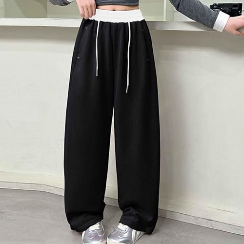 Girls Sweatpants Straight Wide Leg Open Bottom Casual Pants Elastic Waist Workout Athletic Joggers Pocket Sweat Pants3