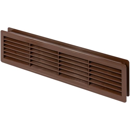 Image of AWENTA 18 inch x 5 inch Inch Two Sided Brown Door Air Vent Cover - Door Vents for Interior Doors - Universal Furniture Ventilation Guard- Register for Bathroom, Bedroom, Garage, Kitchen, Furniture