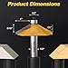 REKCKRUL 60 Degree Chamfer Router Bit with Bearing, 1/2 Inch Shank, 9/16 Inch Cutting Length, Carbide Tipped Woodworking Router Bits for Precision Edge Trimming