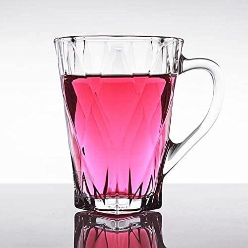 Image of ANKUL Premium Glass Coffee Mug Tea Cups Set of 2-200 ML, Transparent, Glass Cups Set for Coffee, Green Tea, Herbal Tea, Lemon Tea, Milk Cup, Hot /Cold Drinks Cups (Vintage, 2)