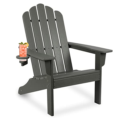 DAILYLIFE Cadeira Adirondack, cadeiras de exterior de plástico resistente a todas as intempéries com