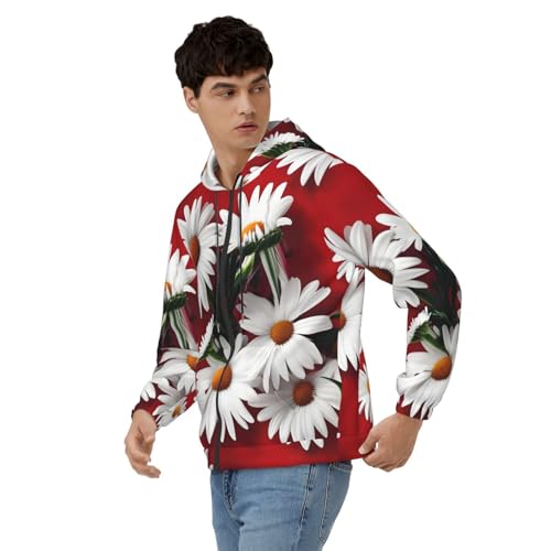 Sweat à capuche marguerite homme pull doux isolant pour l'hiver et l'automne - 4