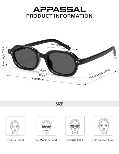 Retro Small Rectangle Sunglasses for Women Mens Trendy Rounded Square Sunnies AP3749