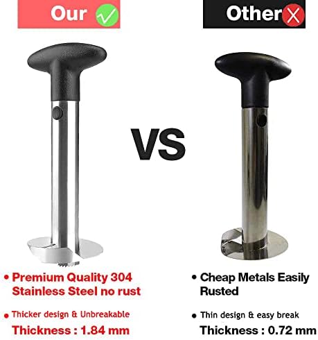 Pineapple Corer Peeler Cutter, [Upgraded, Reinforced] [Thicker Sharp Blade] Stainless Steel, Easy Clean, BPA Free Anti-Slip Handle Pineapple Cutter Slicer Tool Core Remover for Kitchen Fruit Rings