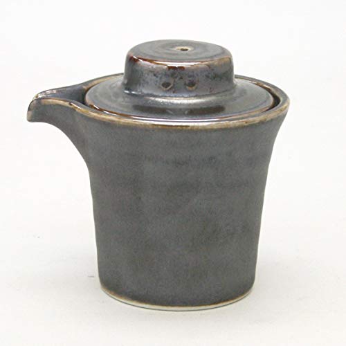 Yamakiikai Ceramic Soy Sauce Pot Bottle Black Gray 55cc from Japan RY001