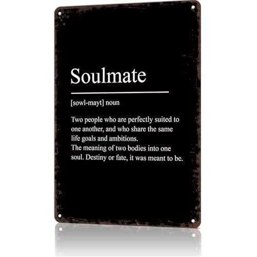 Funny Metal Sign Soulmate Vintage Tin Signs Poster For Home Room Bedroom Office Decor 8x12inch