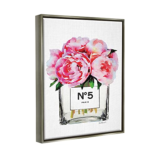 Image of Glam Paris Vase Peony Still Life, 16 x 20 Inch Canvas in Floater Frame | Stupell Industries . By Amanda Greenwood . Ready to hang . Made in USA