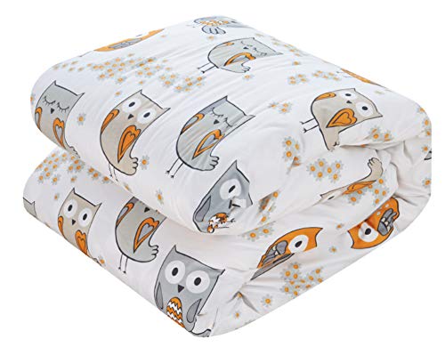 Chic Home Forest 6 Piece Reversible Comforter Cute It's A Hoot Owl Friends Youth Design Bed In A Bag-Sheet Set Decorative Pillow Sham Included, Twin, Grey #TOP5
