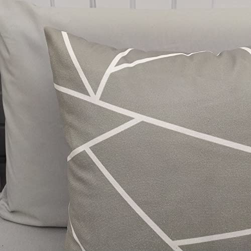 Kit 4 Capas de Almofada Geométrico Suede Ziper Invisível (Geométrico Bege + Costela Adao Contorno -