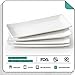 LIFVER Serving Platter, White Rectangle Serving Plate, 10 Inches Sushi Plate, Ceramic Long Serving Tray for Dinner, Parties, Dessert, Appetizer, Dishwasher Microwave Safe, Set of 4