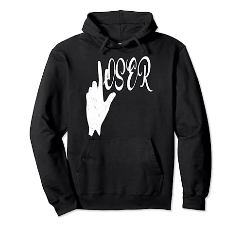 Loser Funny Loser Hand Gesture L - Letrero de mano Sudadera con Capucha