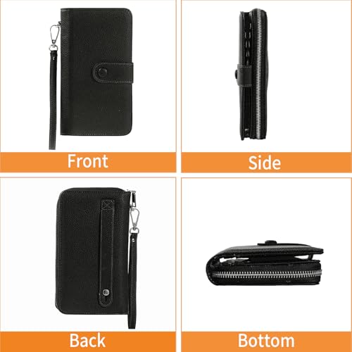 Image of Wristlet Wallets for Women RFID Blocking, Large Capacity Long Wallet Women Leather Credit Card Holder