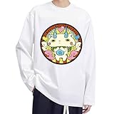 [ZYUNYZL] 妖怪ウォッチ メンズ 長袖Tシャツ 綿100 クルーネック ロンT おしゃれ カジュアル ロングスリーブ インナーシャツ 秋服 トップス かっこいい 部屋着 L