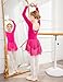Arshiner Kids Girls Classic Long Sleeve Leotard Dance Ballet Dress Rose Red