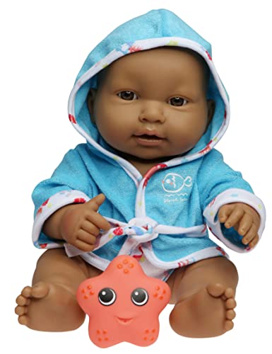 Poupée hispanique en vinyle JC Toys pour le bain des enfants avec peignoir