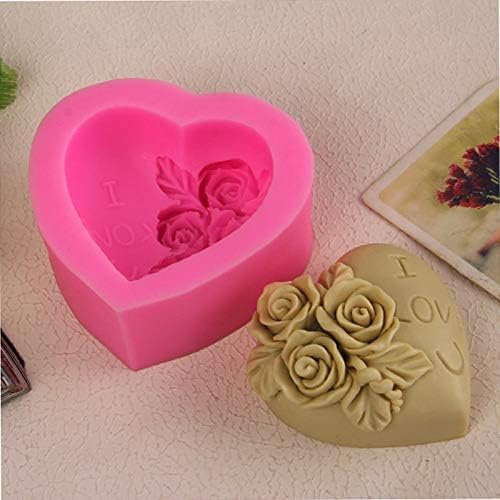 HUSAINIMART | eart Shape Flower Soap Mold I Love U Silicone Soap Making Mould Romantic Aroma Soap Mold for Lover Gifts Cake Decorating Tools NK-image-40