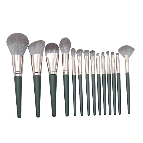 FOMIYES 14pcs Makeup Brushes Set Wood Handle Beauty Tools Eye Shadow Cosmetics Kits Professional Makeup Brush Kit Powder Brush Blackish Green -  BVF39EP18I16QRH39VOGF67