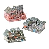 ledmomo 3個 中式四合院ミニハウス装飾 軽量樹脂製 室内園用マイクロランドスケープ フェアリーガーデンに