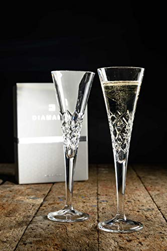 DIAMANTE Paire de flûtes à champagne Iceberg en cristal au plomb 24 %