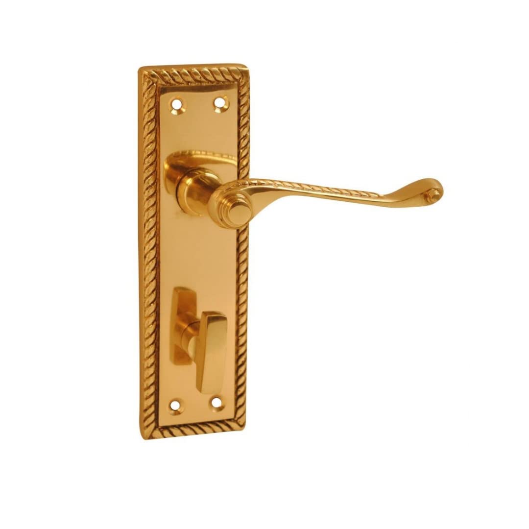 VIBE Georgian 150mm Lever Bathroom on Brass Door Handle Georgian 150mm Lever Bathroom on Brass for Internal Doors