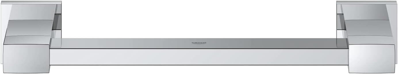 GROHE Start Cube Grip Bar – Bathroom Wall Mounted Bathtub or Shower Handle (Metal Material, Concealed Fastening, Including Screws and Dowels, Durable Sparkling Sheen), Size 354 mm, Chrome, 41094000