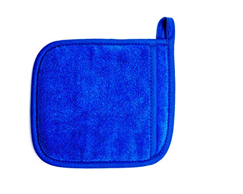 Cotton Pot Holders With Pockets, Potholers With Great Heat Resistance, Hot Pads, Trivets For Kitchen Cooking And Baking Set Of 2 Blue #TOP1