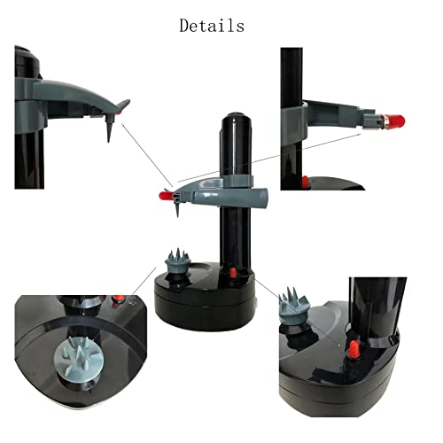 Electric Potato Peeler For Kitchen Vegetable Peelers For Zucchini Carrot Automatic Potato Peeler Electric Peeler Fruit Peeler For Apples Orange Mango Lemon Kiwi Rotate Express (Black) #TOP6