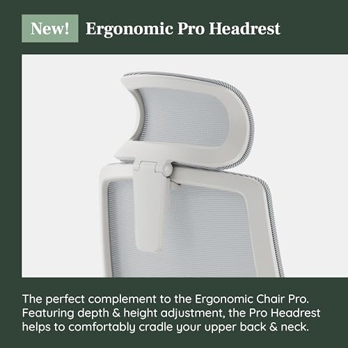 Image of Branch Adjustable Ergonomic PRO Headrest Attachment | Only Compatible with The Ergonomic Chair PRO, Experience Optimal Comfort and Support, Mineral