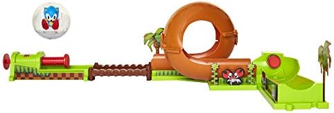 Sonic The Hedgehog Pinball Green Hill Zone Pinball Track Play Set |Looping Action & Automatic Bumper | 9Piece with Exclusive Sonic Sphere Included