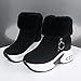 Dsisskai Women's Snow Boots Warm Faux Fur Lined Winter Boots for Women Fashion Side Zip Wedge Platform Ankle Boots Non Slip Comfortable Outdoor Booties Cold Weather (D-Black, 8)