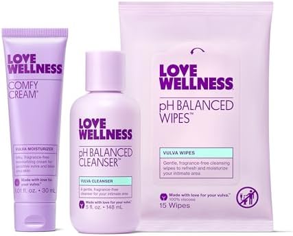 Love Wellness | Feminine Bundle | Cleanser, Cream & Wipes | Fragrance-Free