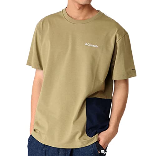 Columbia メンズ Portage Creek Pocket SS Tee ポケット付き ロゴTシャツ 丸首 クルーネック UVカット 吸水速乾 半袖 ロゴ Tシャツ アウトドア キャンプ 登山 トレッキング pm0922-XL-327