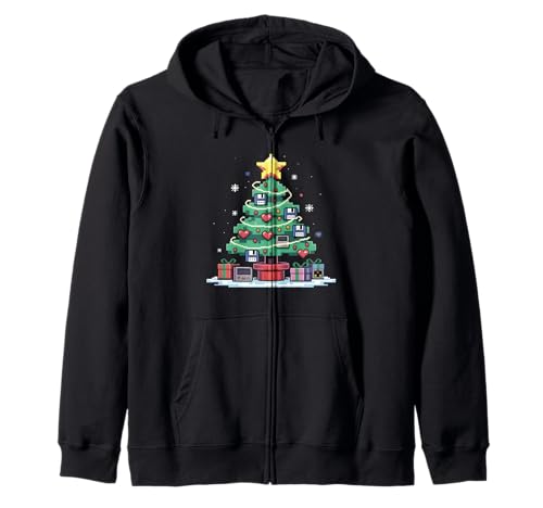 Tech Programming Retro Gaming Arbre de Noël Geek Hommes Femmes Sweat à Capuche