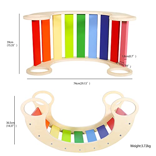 Waldorf Wooden Rocking Play (Rainbow) by Nautical Beach Decor - Image 4