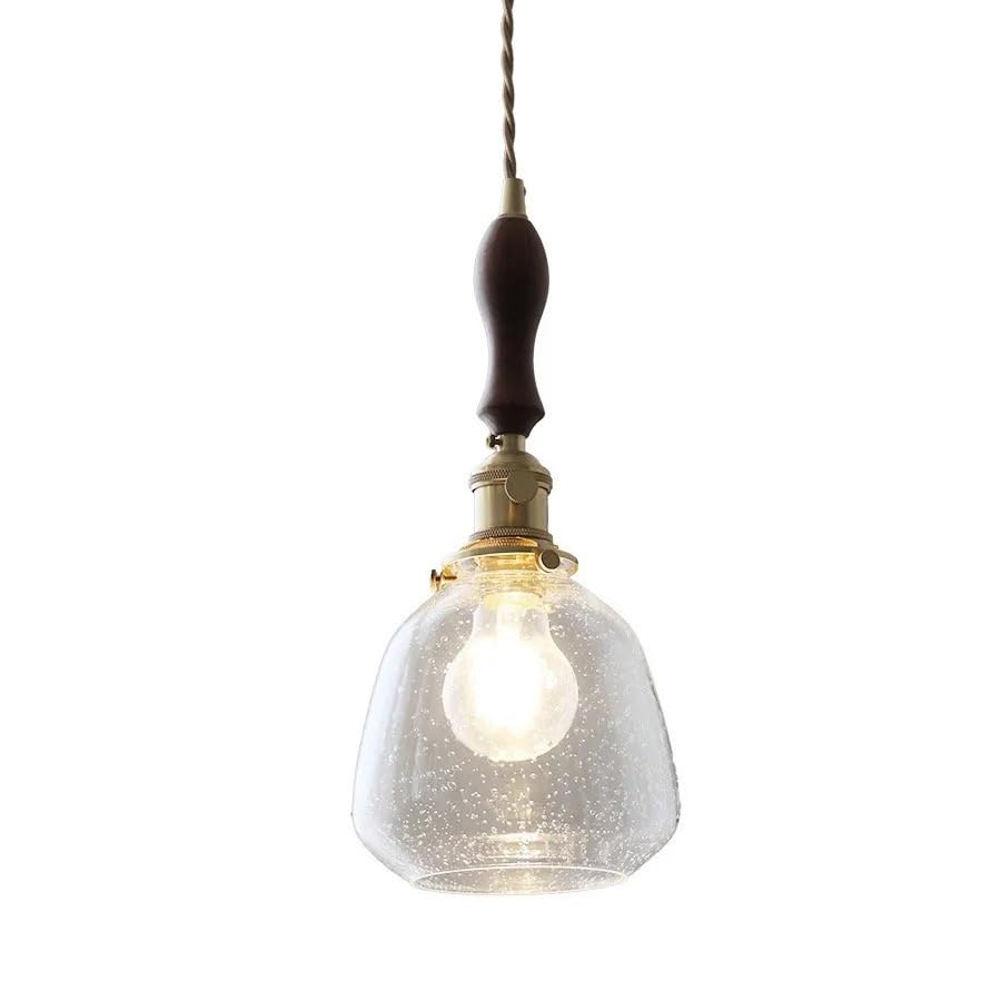 Suspension LED cuivre et verre lustre d'exception style nordique