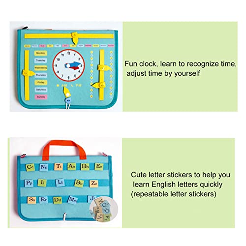 Placa Ocupada Adesivos de Feltro para Treinamento de Autismo Carta Brinquedos Verde Brilhante Carta