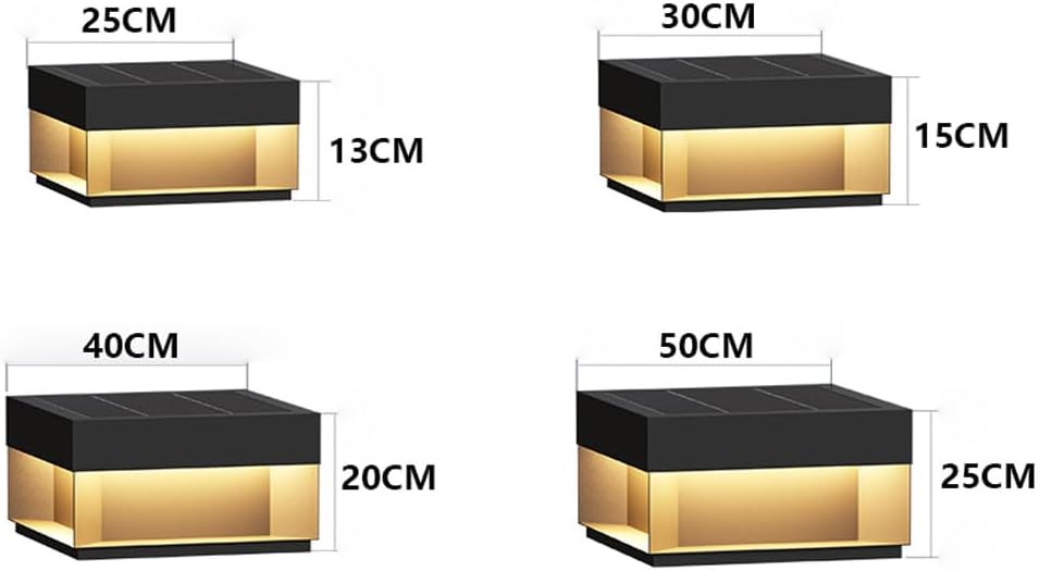 Modern Solar Post Caps Lights Outdoor Column Lamp Fence Deck Posts Cap Lantern Solar Powered Square Pier Mount Lighting LED Pillar Lamps Waterproof For Garden Patio Mailbox Outside Bollard Lighting