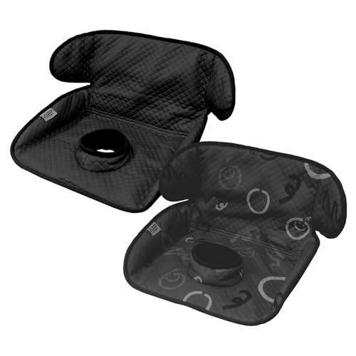THINK GOOD TOTS Black Piddle Pad 2-Pack – Waterproof Car Seat & Stroller Protector for Potty Training Toddlers & Babies, Machine Washable, Anti-Slip Backing, Universal Fit