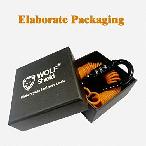 Motorcycle Helmet Lock, Portable Combination Digit Lock, 250cm Cable Lock for Motorcycle Bike Suitcase Luggage