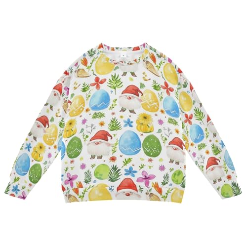 JUNZAN Watercolor Easter Eggs Gnomes Kids Girls Hoodie Sweatshirt Long Sleeve Hoodie for Boys Party 4T
