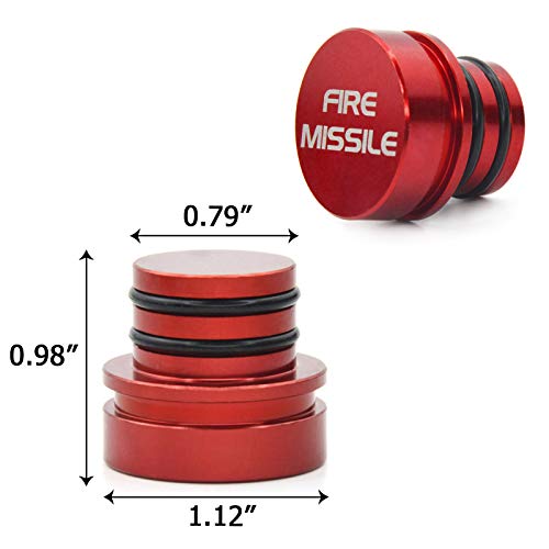 Cigarette Lighter Plug Cover Billet Aluminum Cigarette lighter plug, Fits All Vehicles with Standard 12 Volt Power Source Cigarette Lighter Plug (FIRE MISSILE)