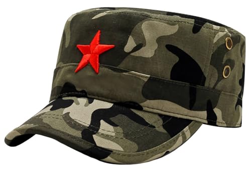COOLSOME Vintage Fatigue Red Star Mao Army Military Hat (Camouflage)