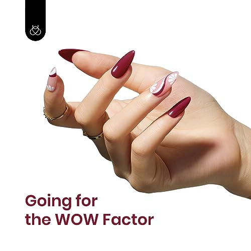 Image of Beetles Red Gel Nail Polish - Dark Red Color Soak Off Mulled Wine Gel Polish Retro Modern 1Pcs 15ml Nail Art Manicure UV Led Salon Fall