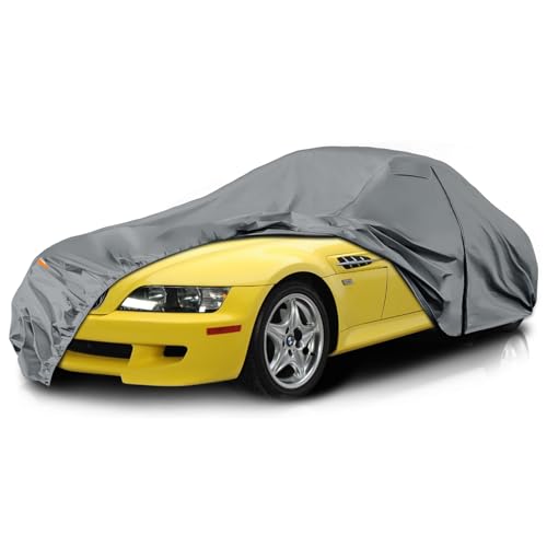 Image of Waterproof Premium Car Covers Replace for 1996-2008 BMW Z3, 10 Layers Heavy Duty All Weather Car Cover with Zipper Door, Windproof Bands for Snow Rain Dust Protection