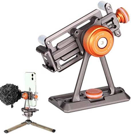 Metal Cell Phone Tripod Mount, Smartphone Tripod Mount Adapter with Cold Shoe, Cell Phone Stand Holder Clamp for iPhone 6 7 Plus 11 12 13 Pro Samsung Google