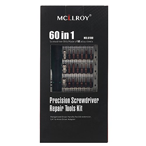 Pynarc 62en1 Kit del Destornillador, Electronico Preciso Reparación Herramientas de Precisión Torx Manejador de Dispositivo para Celular, iPad, Tablet, PC, Cámara, Juguete electrónico