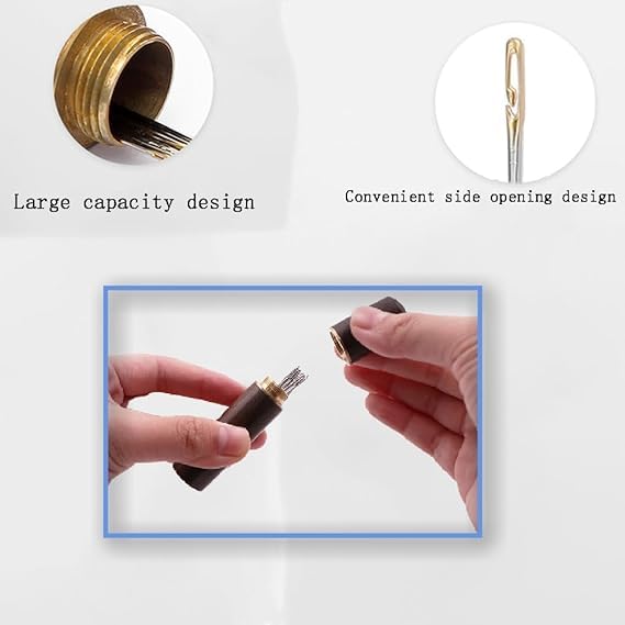Quilting Needle Set by IKQLEEX | Self Threading Quilting Needle with Wooden Case | Embroidery Needles Threader Inserter Set | Stitching Clothes Hand Sewing Needle Set 2