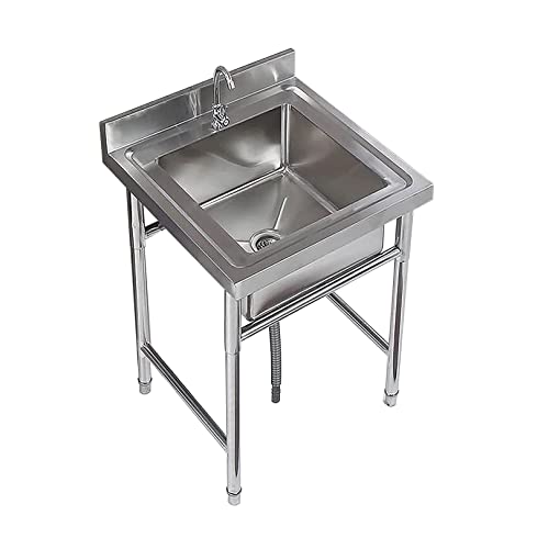 Fregadero de acero inoxidable con grifo para cocina comercial y restaurante 2