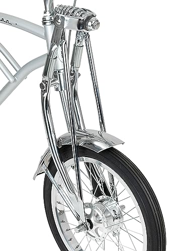 Image of Schwinn Krate Classic Sting-Ray Bike, Bike for Kids or Adults, Steel Frame & Springer Fork, Fenders, Single Speed, Coaster Brake, Grape